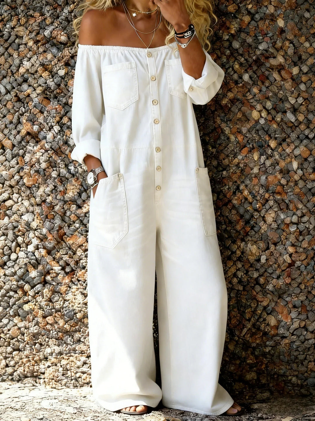 Noa | Jumpsuit with Off-Shoulder Neckline
