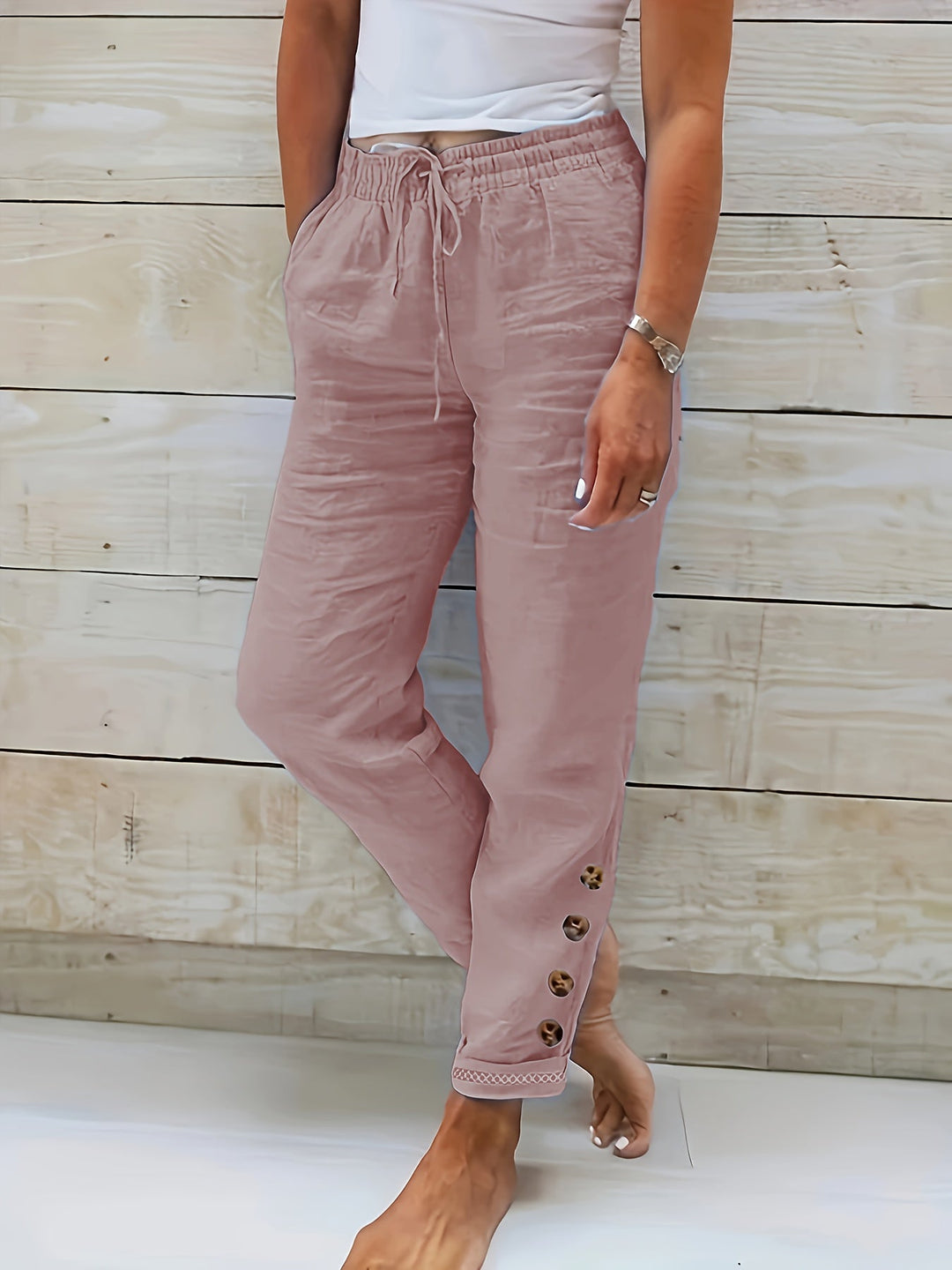 Lana™ - Slim Straight Cotton Pants