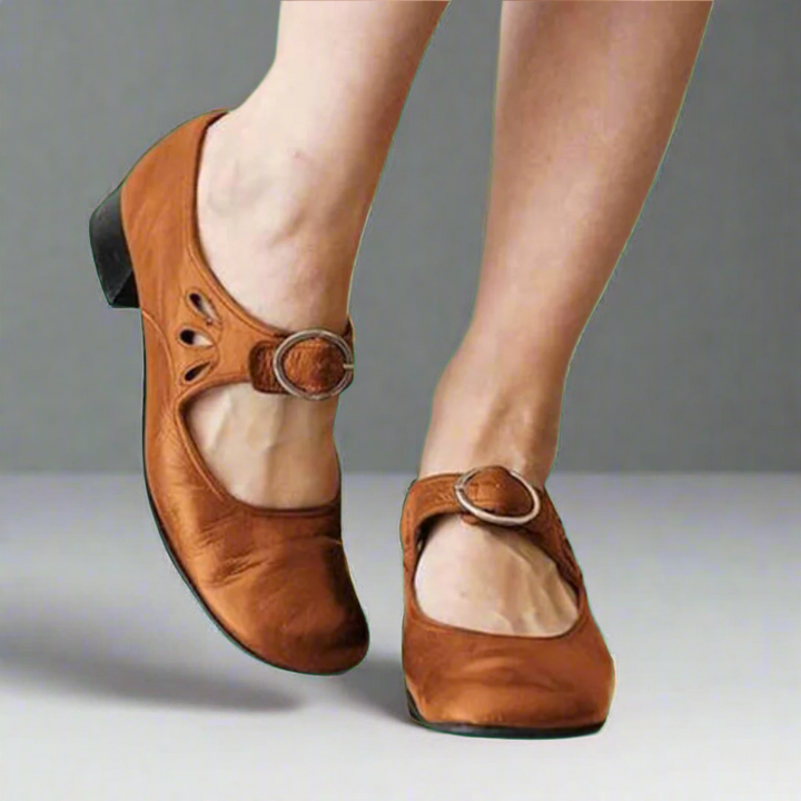 Denisa | Comfortable Wedge Sole Orthopedic Leather Sandals