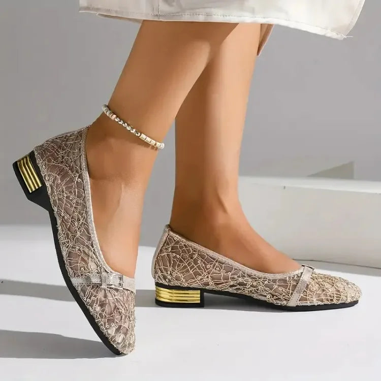 Women's Casual Lace and Mesh Slip-On Loafers