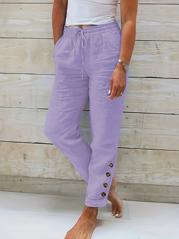 Lana™ - Slim Straight Cotton Pants