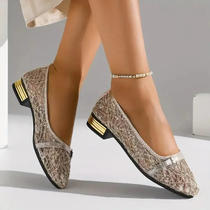Women's Casual Lace and Mesh Slip-On Loafers