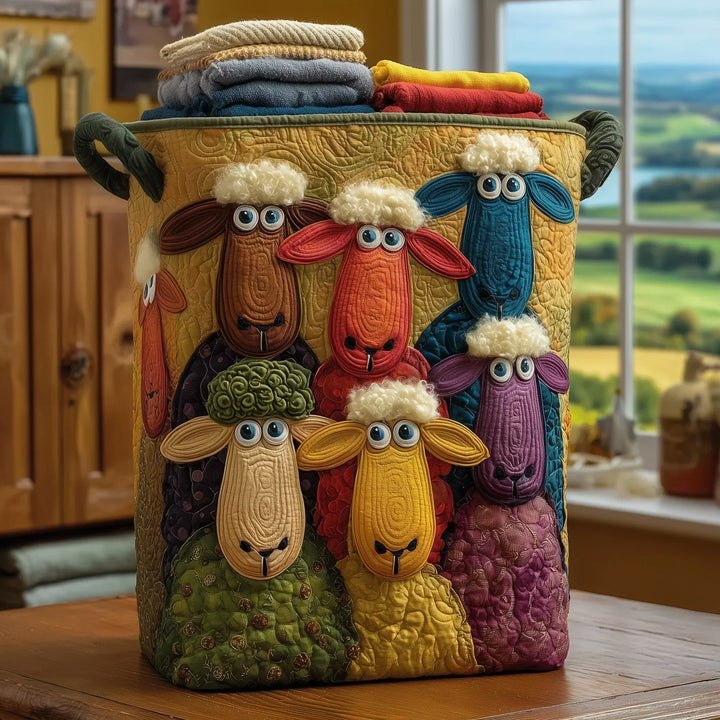 Rosie's Hand-Quilted Sheep Basket