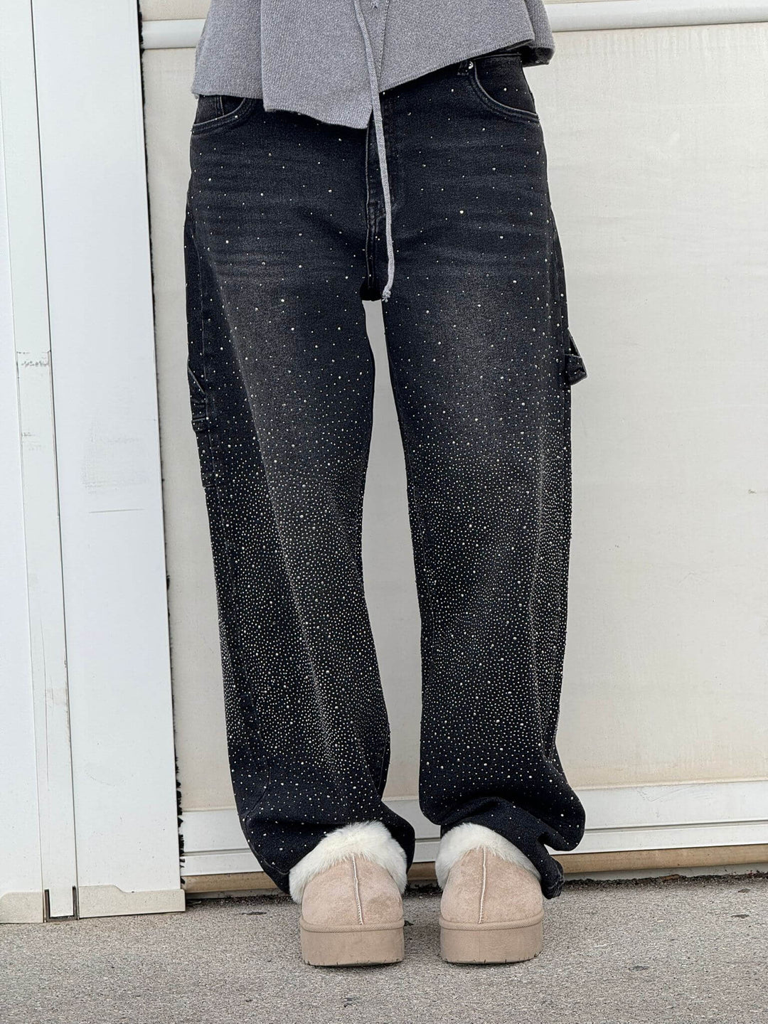Shiny Carpenter-Style Denim Jeans