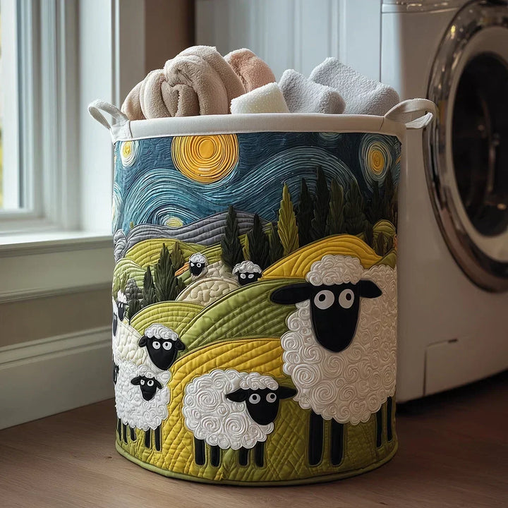 Rosie's Hand-Quilted Sheep Basket