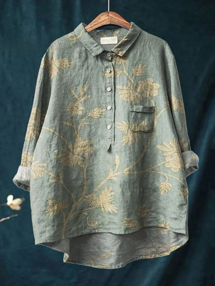 Tiziana – Patterned Linen Shirt