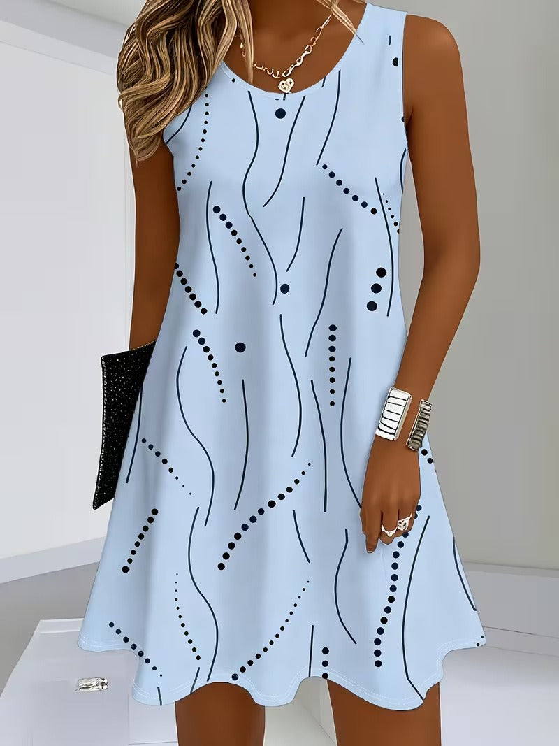 Emma | Sleeveless Dress with V-Neck and Print