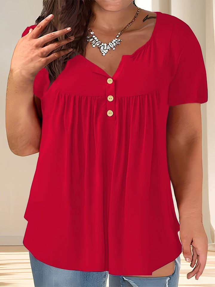 Zoey™ - Stylish Plus Size Pleated Blouse