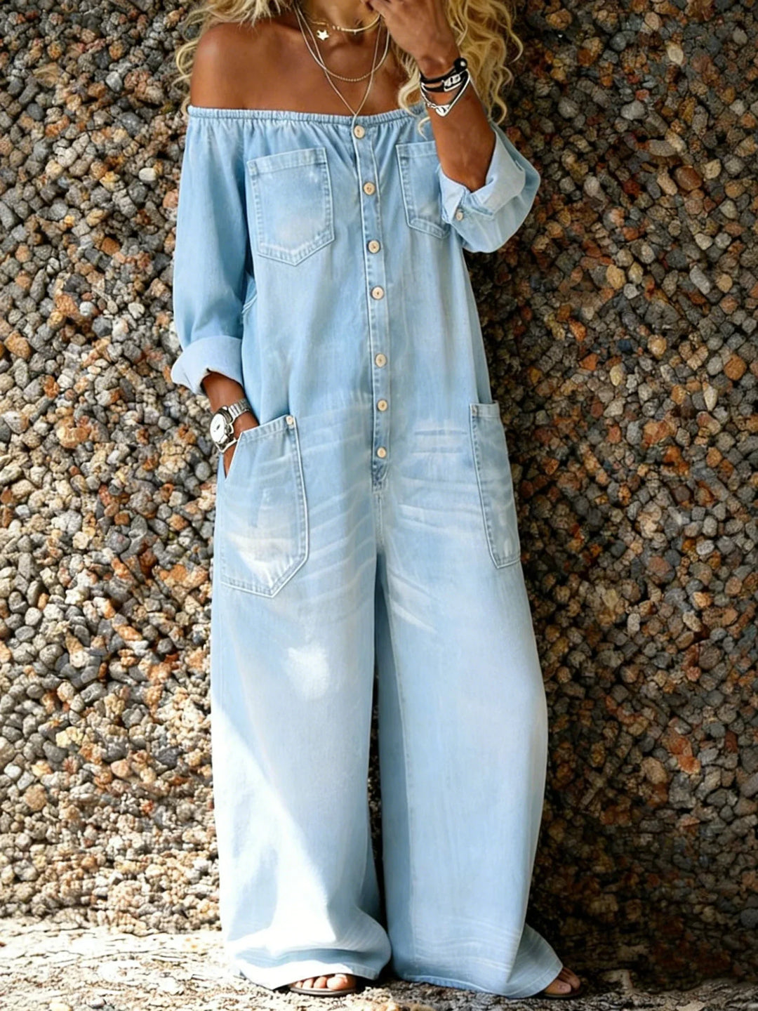 Noa | Jumpsuit with Off-Shoulder Neckline