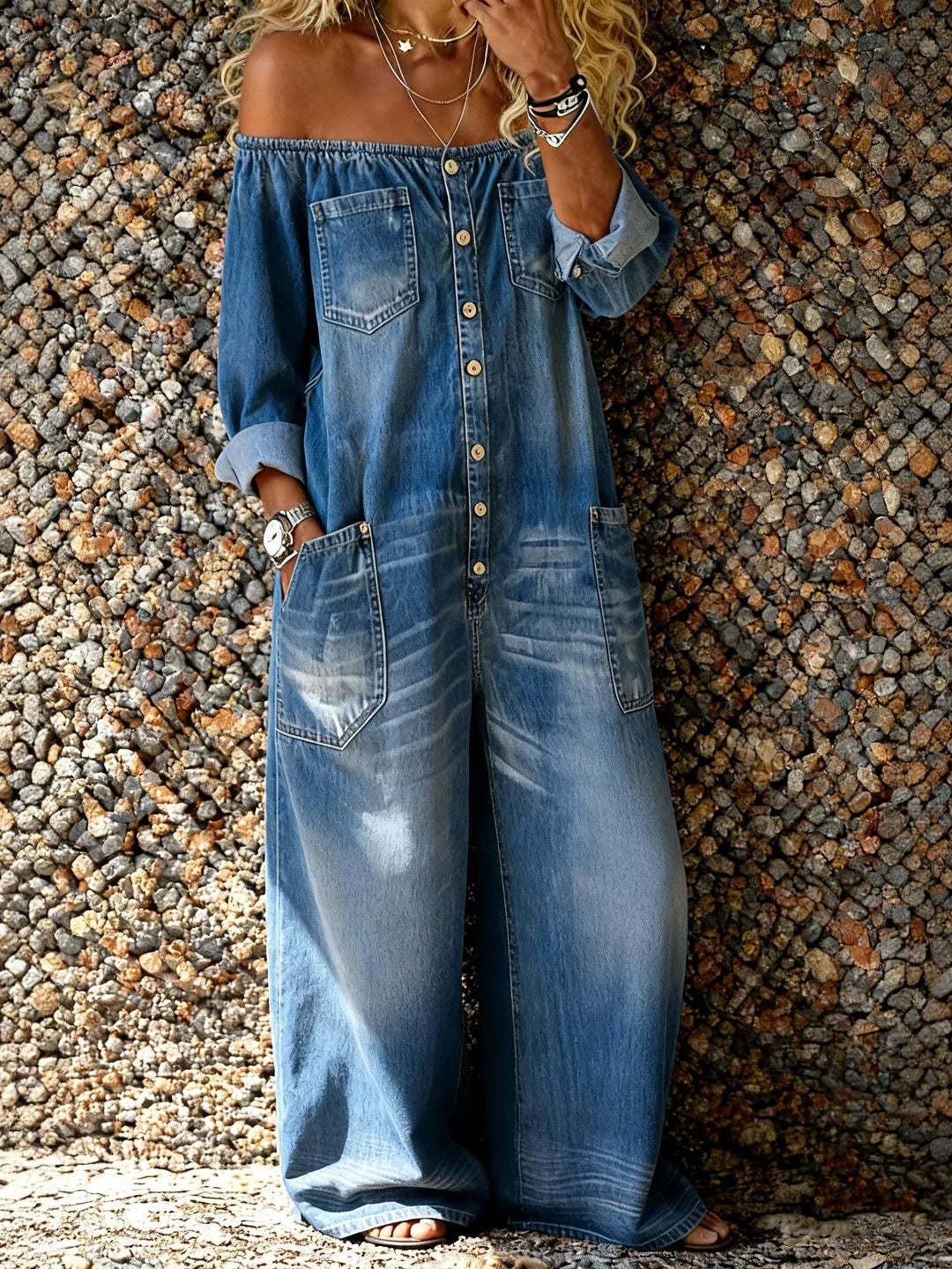 Noa | Jumpsuit with Off-Shoulder Neckline