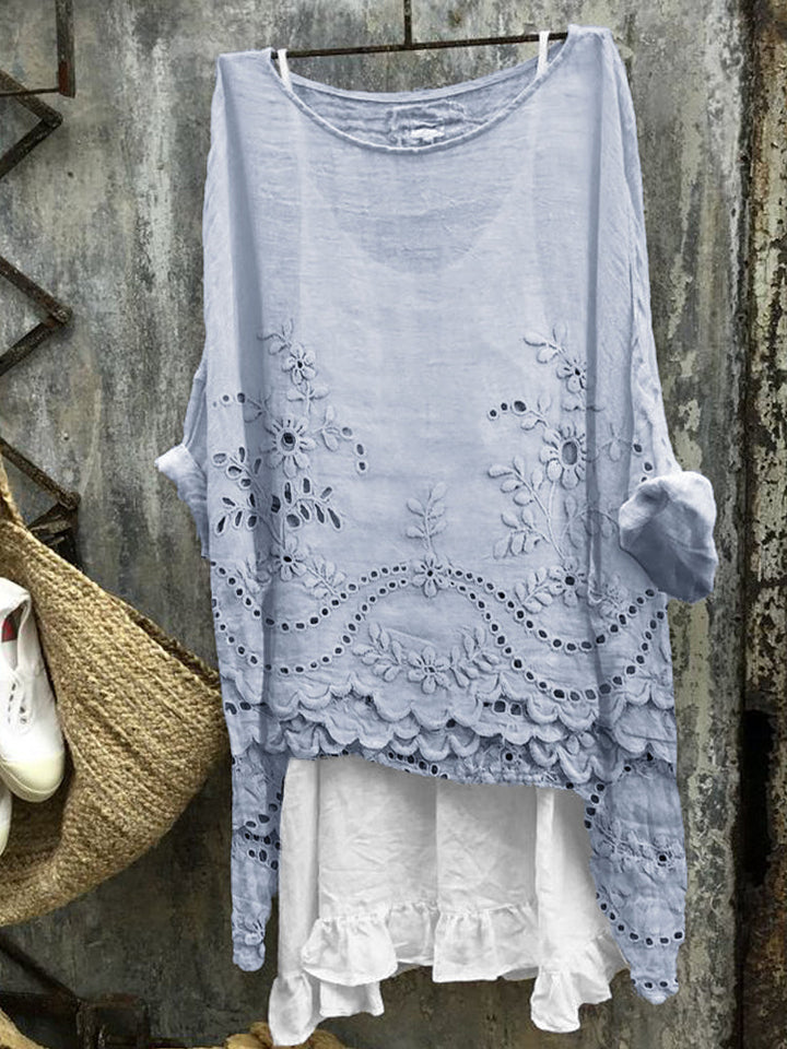 Rosmira™ - Dual-Hem Printed Blouse