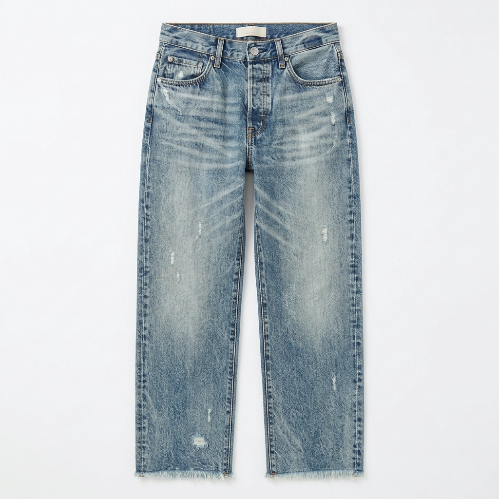 Vivara™ – Vintage-Inspired Cropped Straight Leg Jeans with Fringe