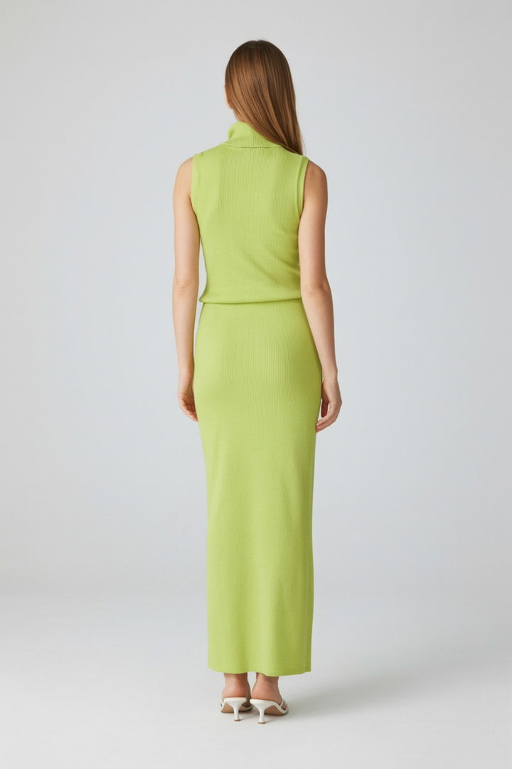 Isabella | Elegant Green Knit Skirt and Top Set with Flattering Fit - Lumina
