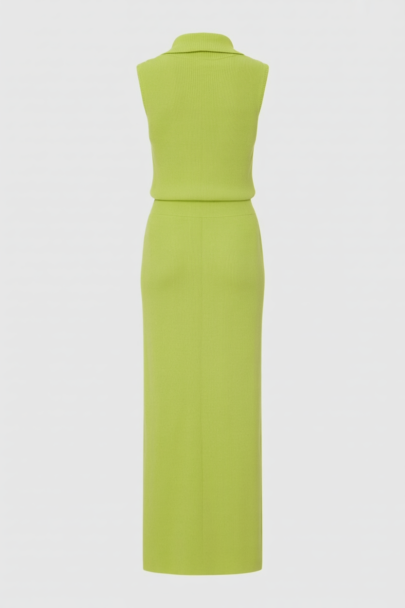 Isabella | Elegant Green Knit Skirt and Top Set with Flattering Fit - Lumina