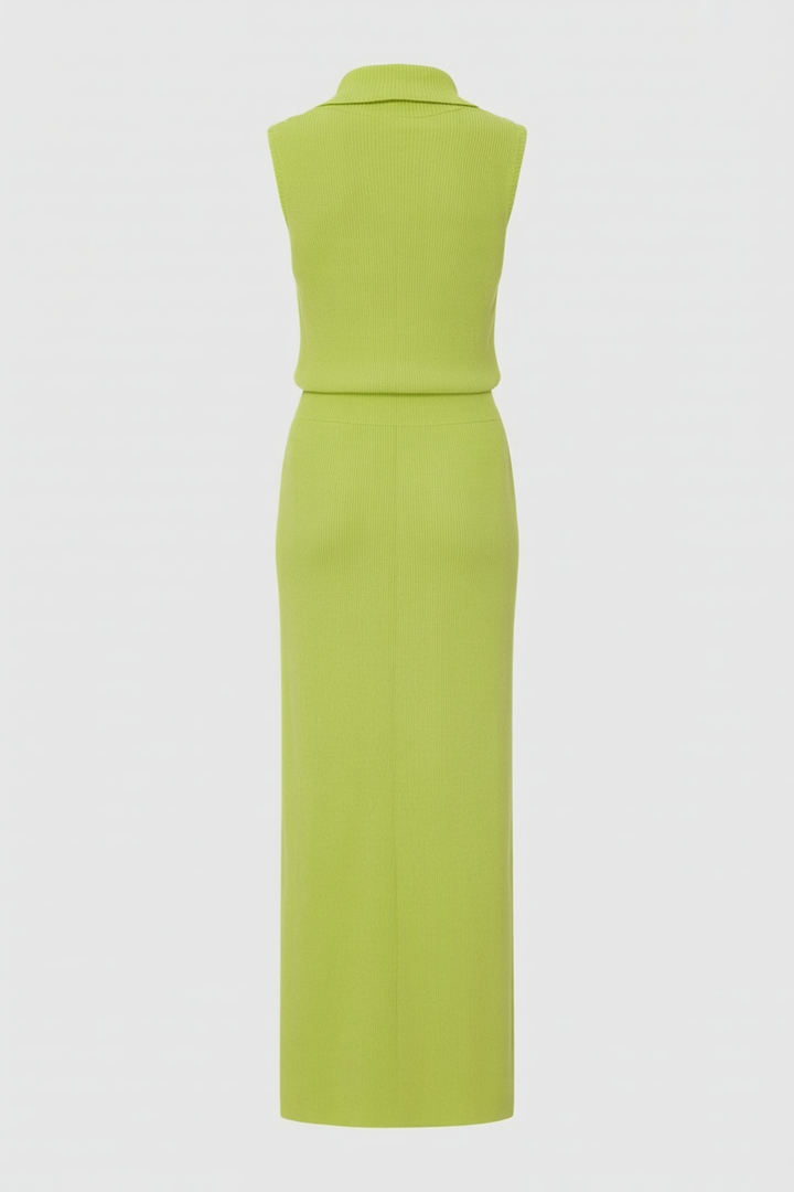 Isabella | Elegant Green Knit Skirt and Top Set with Flattering Fit - Lumina