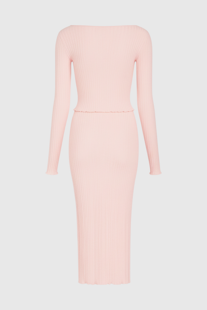 Isabella | Elegant Pink Maxi Skirt Set with Sophisticated Fit - Lumina