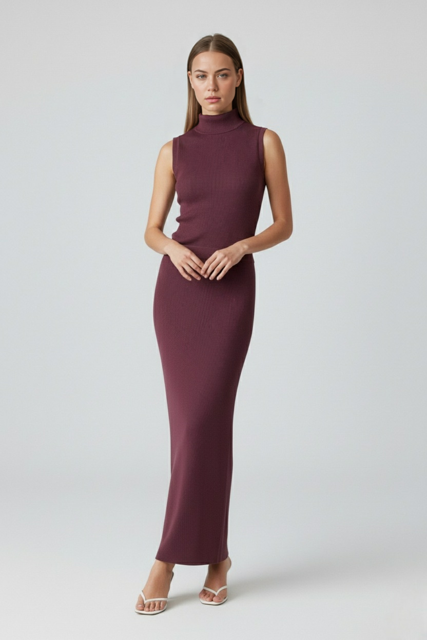 Serena | Elegant Knit Skirt and Top Set with Flattering Silhouette - Lumina