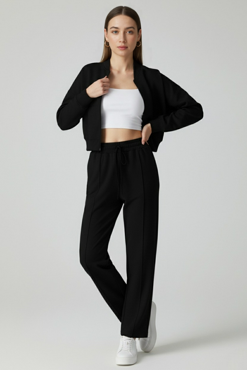 Serena | Modern High Waist Loose Fit Two Piece Pants Set Casual - Lumina