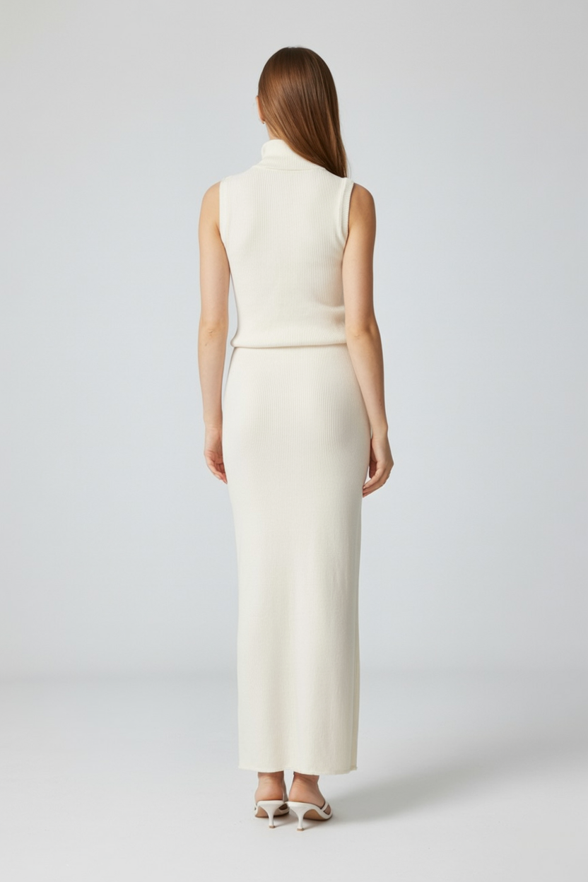 Sophia | Elegant Apricot Knit Skirt Set with Flattering Fit - Lumina