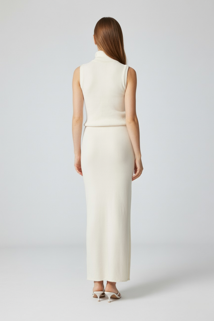 Sophia | Elegant Apricot Knit Skirt Set with Flattering Fit - Lumina