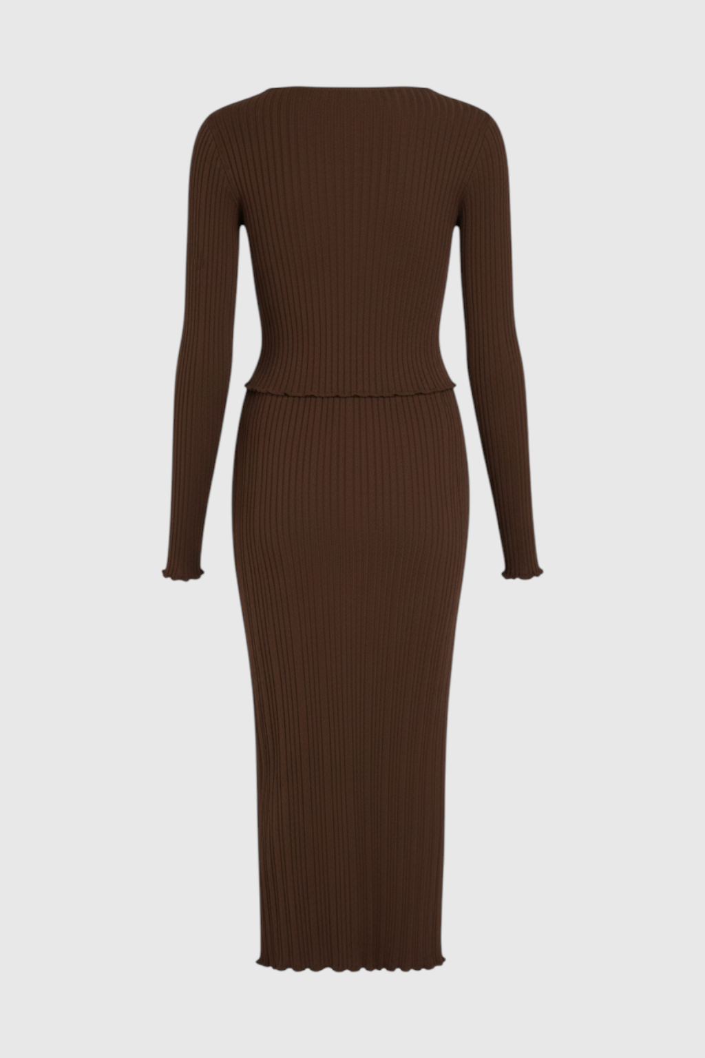 Victoria | Elegant Dark Brown Maxi Skirt Set with Flattering Fit - Lumina