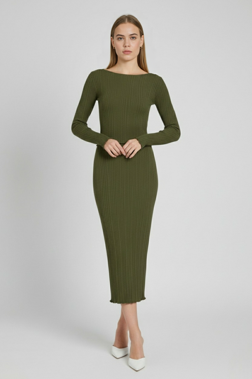 Victoria | Elegant Knitted Maxi Skirt Set with Flattering Fit - Lumina