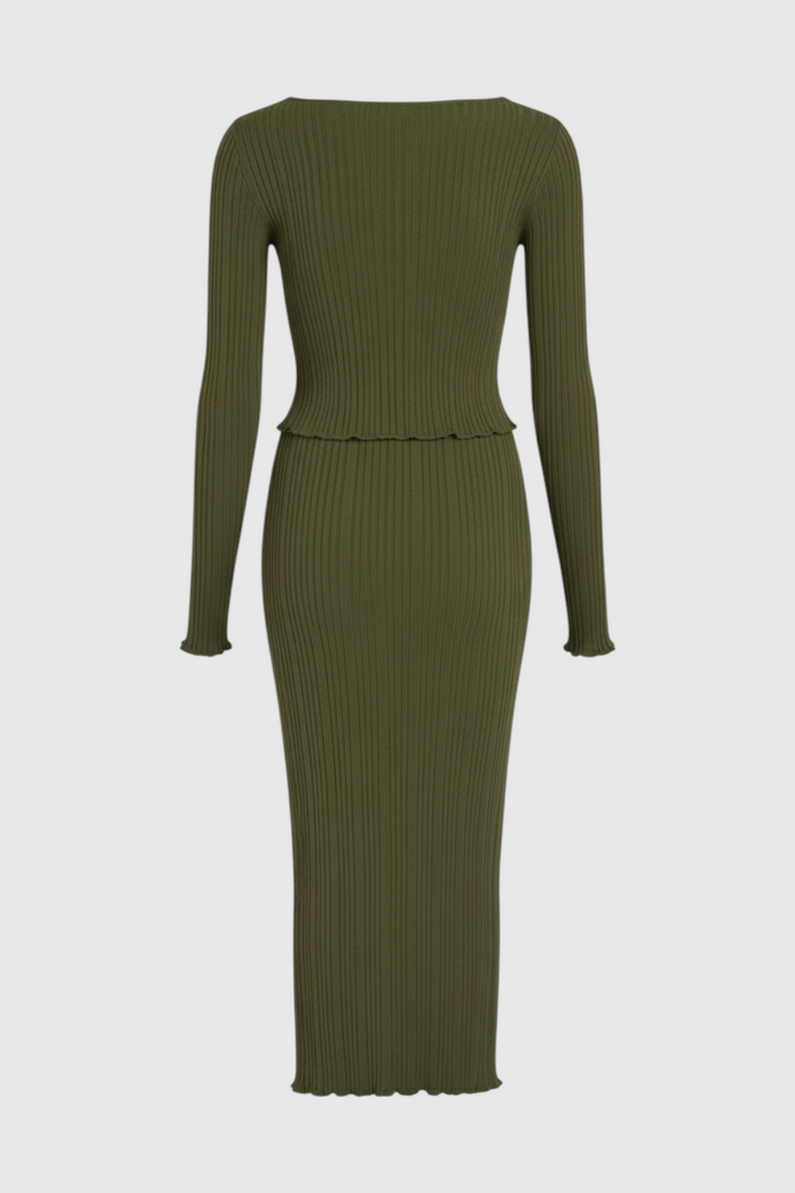 Victoria | Elegant Knitted Maxi Skirt Set with Flattering Fit - Lumina