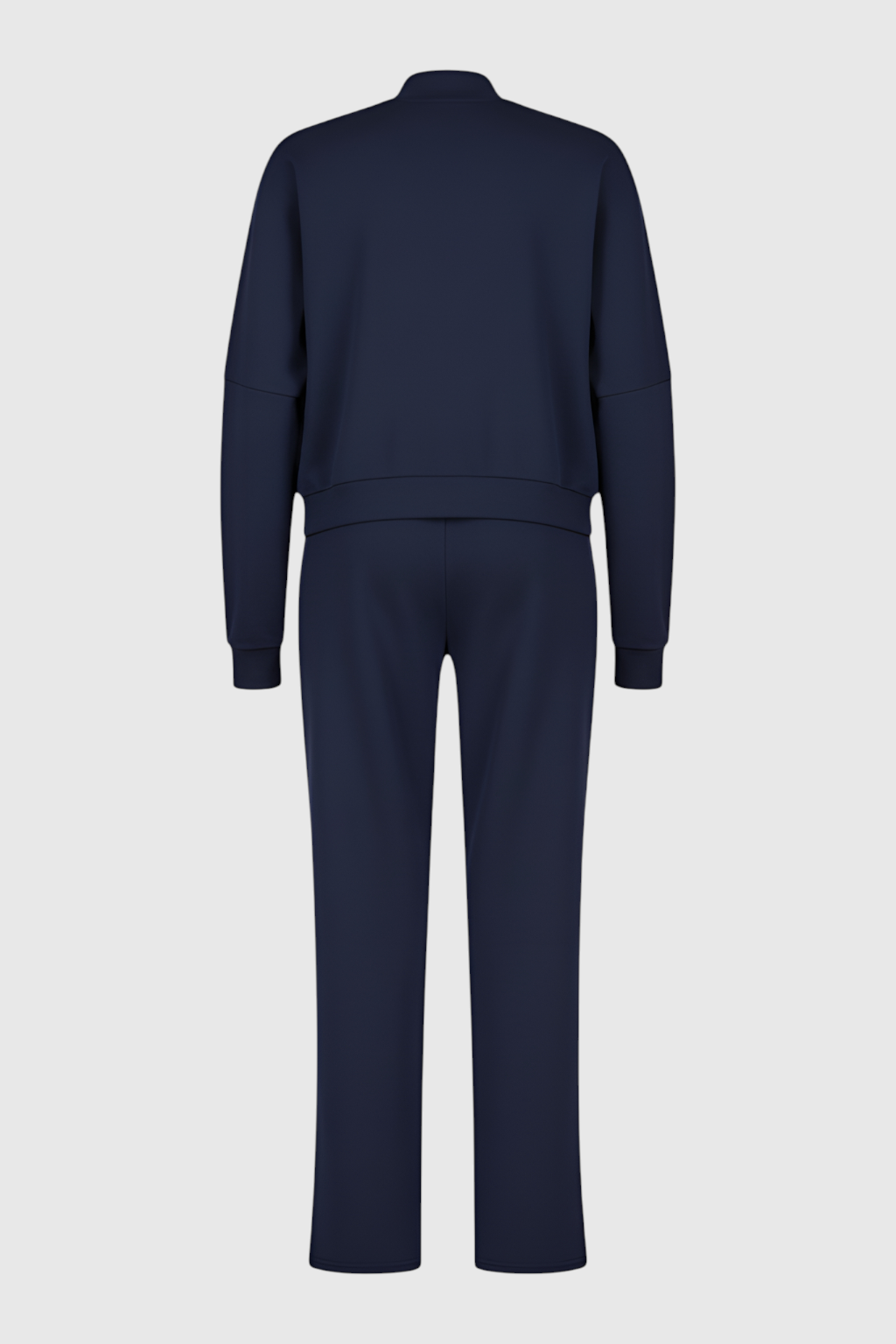 Victoria | Relaxed Fit Dark Blue Sweatpants and Sweatshirt Set with Zipper Accents - Lumina