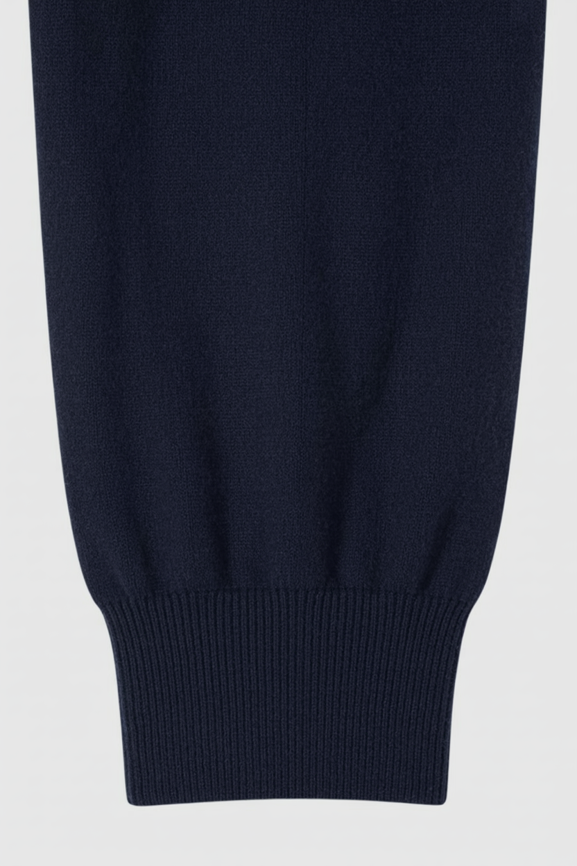 Victoria | Relaxed Fit Dark Blue Sweatpants and Sweatshirt Set with Zipper Accents - Lumina
