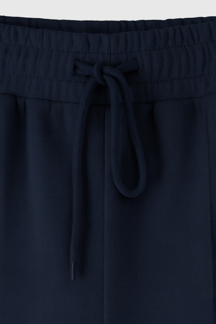 Victoria | Relaxed Fit Dark Blue Sweatpants and Sweatshirt Set with Zipper Accents - Lumina